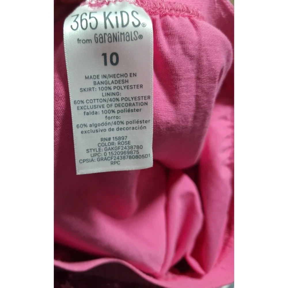 365 KIDS From Garanimals Girls Size 10 Pink Rose Sequin Skirt Elastic Waist